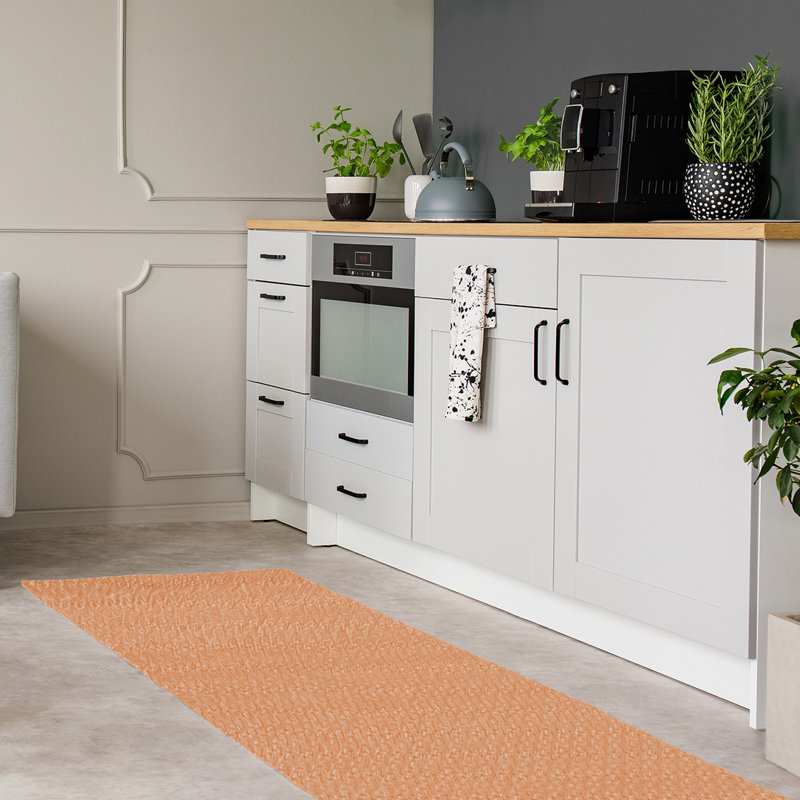 Tapis de zone orange à treillis hexagonal classic, Tapis de couloir 2 pi 6 po x 8 pi