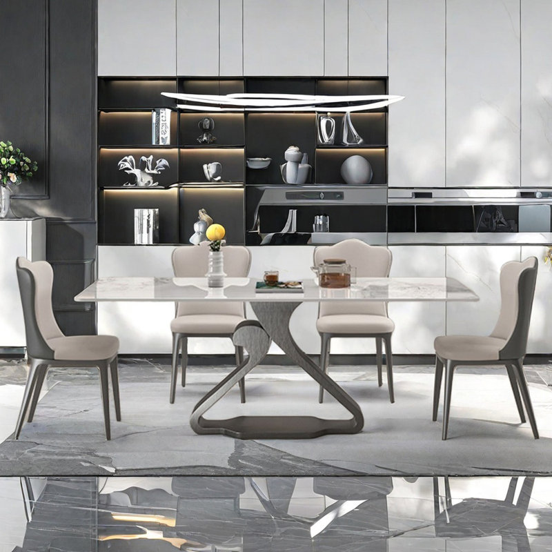 Ensemble de table de salle à manger rectangulaire de style italien, H 29,5 po x L 55,1 po x l 31,5 po