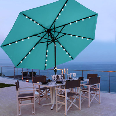 Cutshall Lighted Tilt Market Umbrella