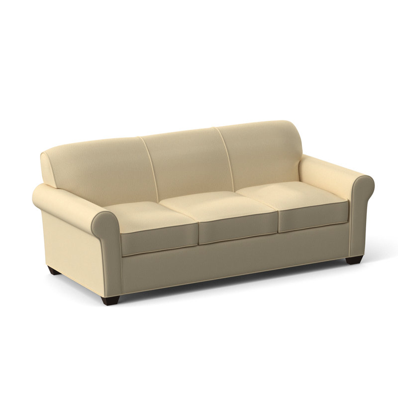 Finn Rolled Arm Sofa with Reversible Cushions, Cafelle, Dillon Buff, 34" H x 83" W x 36" D