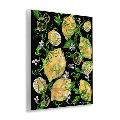 Lemons And Acanthus Leaves Wall Plaque, design by Susan Lugar
