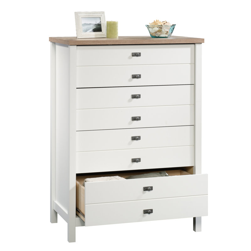 Commode à 4 tiroirs l 32,44 po Mukilteo, Blanc doux
