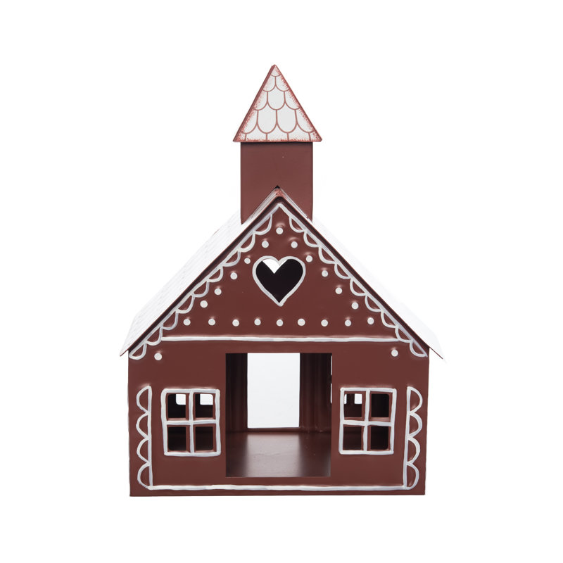 Maison de pain d'épice de Noël multicolore en métal 9,25 po Transpac