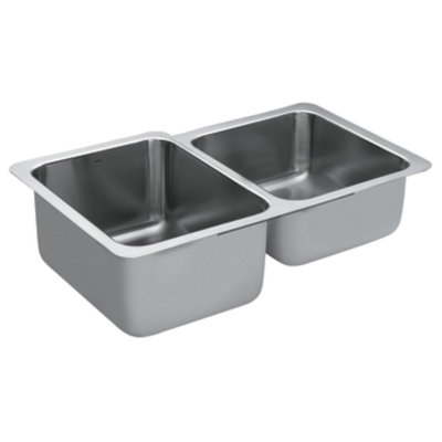 1800 Series 32" L x 20.66" W Double Bowl Kitchen Sink