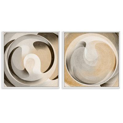 «Stupell Industries», ensemble de 2 giclées sur vortex circulaires neutres par Noah Bay