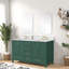 Meuble-lavabo de qualité supérieure avec rangement, structure en bois vert, lavabo double moderne