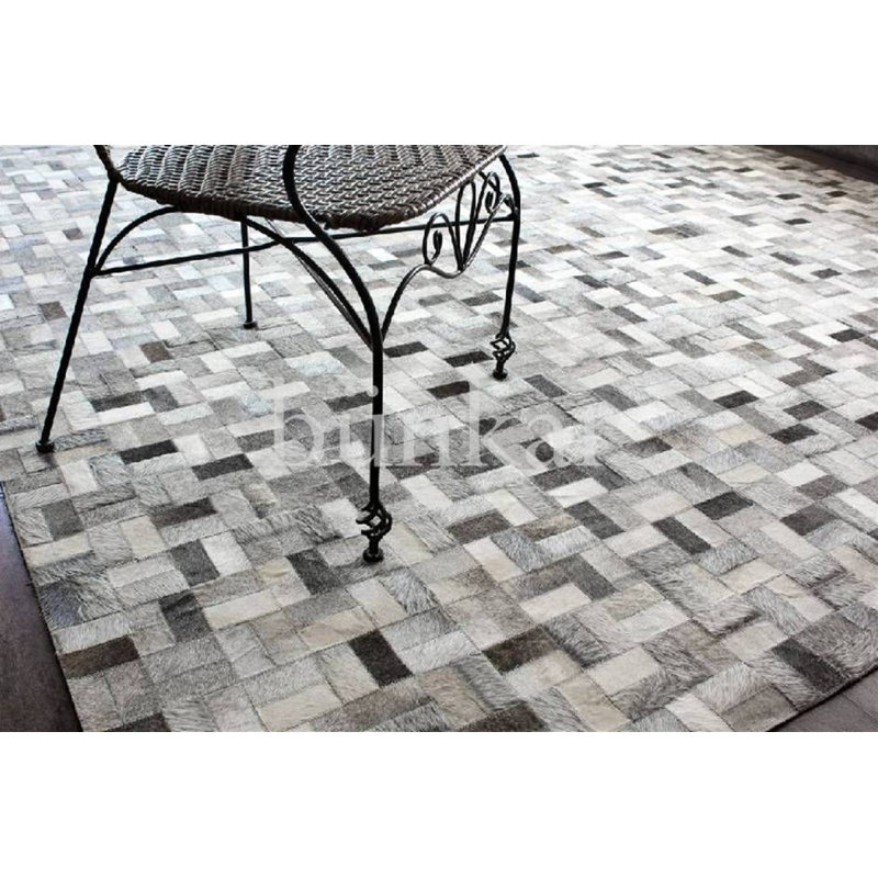 Mckinney Geometric Cowhide Area Rug, Rectangle 150 x 240cm