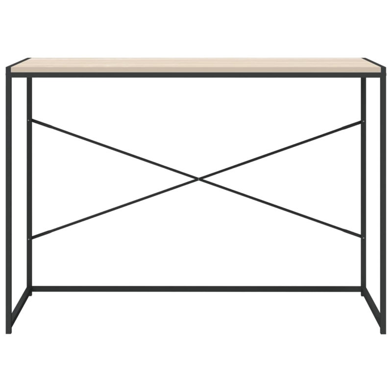 Satrogan Solid Wood Top Writing Desk, Black/Oak