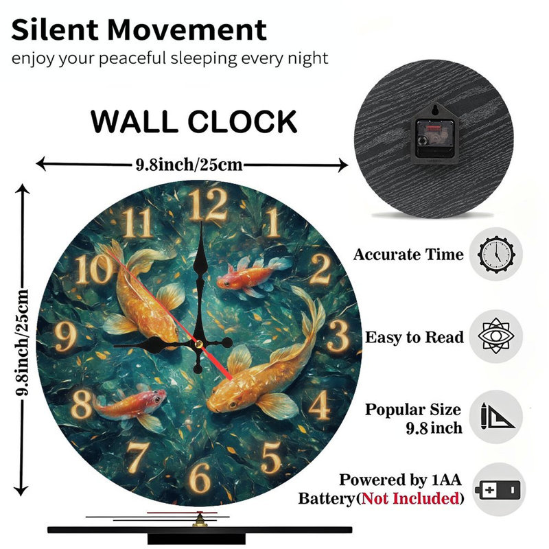 Horloge avec poisson nageant