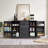 47" Curved Sideboard With Adjustable Shelves, 2 Storage Doors And 3 Large Drawers, Buffet Cabinet For Modern Living Room, Dining Room,Kitchen, Entryway