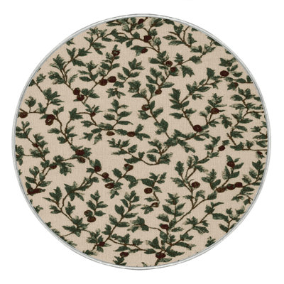 Tapis botanique beige lavable à la machine