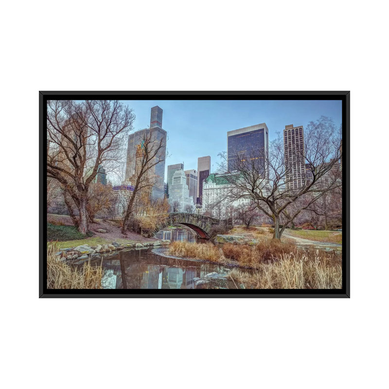 « new york xxi », reproduction d’impression sur toile, H 18 po x l 26 po x P 1,5 po, Toile avec cadre noir, Pas de tapis