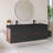 60" Wall-Mounted  Bathroom Vanity With Black Solid Surface Basin-949577734
