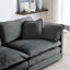 Chenille grise avec 2 sièges. Haut tissu, structure en bois robuste, canapé modulaire Seating Relaxing Seating, gris. Matériaux, salon confortable