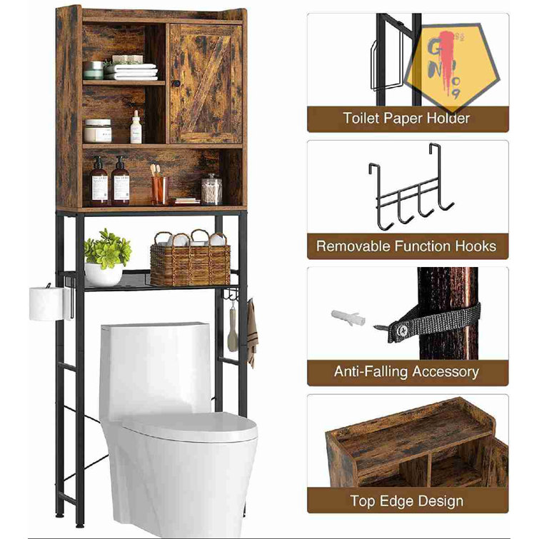 Freestanding Over-the-Toilet Storage 17 Stories Finish: Vintage Brown