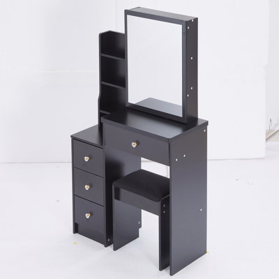 Petit meuble-lavabo à gauche avec tabouret rembourré