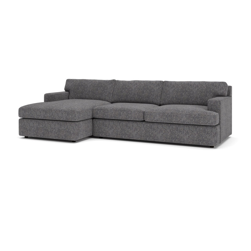 Canapé modulaire 2 pièces Cleo, Orienté à gauche (vu de face), Valet en carbone Tweed