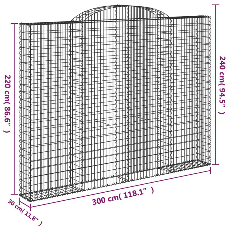 Beyda Galvanized Iron Gabion Included, 240cm H x 300cm W x 30cm D