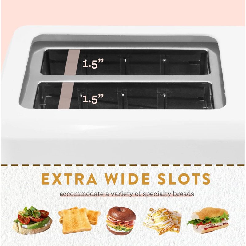 7-Toast Settings Cancel Functions with Slide Out Crumb Tray Bread Toaster