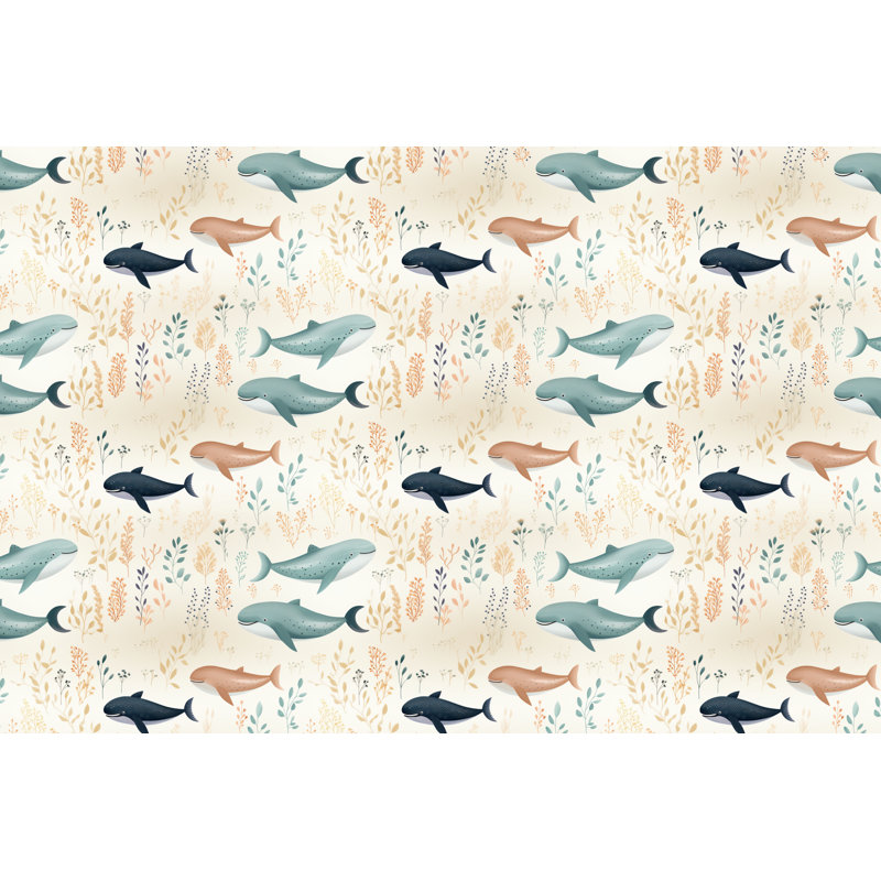 Rideaux baleine baleine animaux, H 61 po x l 20 po