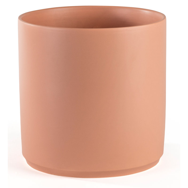 Stoneware Pot Planter, Peachy Cotta, 11.25" H x 11.25" W x 11.25" D