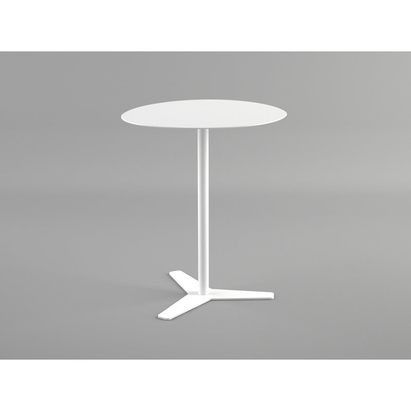 Schenk Pedestal End Table, White