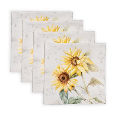 Maison d' Hermine Cloth Napkins Set of 4 100% Cotton Everyday Reusable Square Napkins Cloth Washable Dinner Party Wedding Restaurant Valentines Day Decorations Spring/Summer (Candice, 20" x 20")