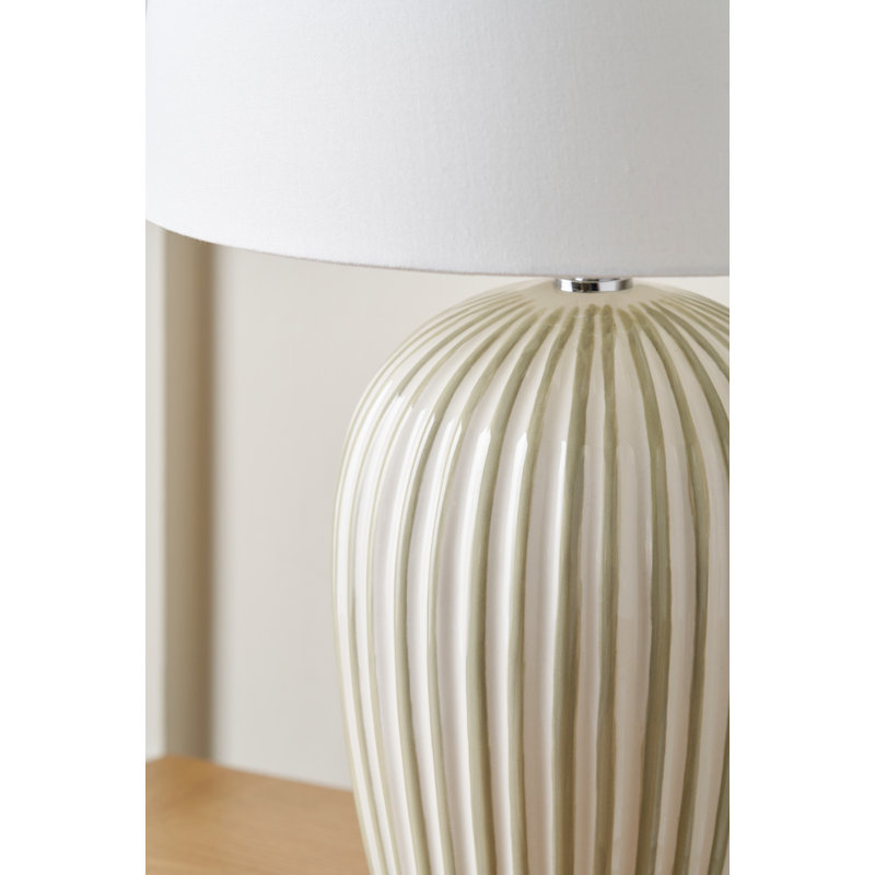 Ceramic Table Lamp, Green/White
