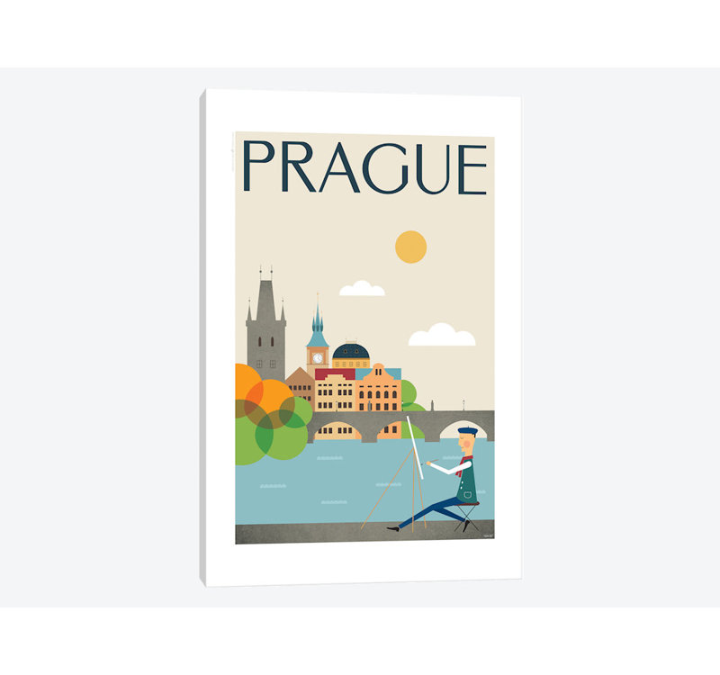 « prague », impression sur toile tendue, H 18 po x l 12 po x P 1,5 po, Toile tendue
