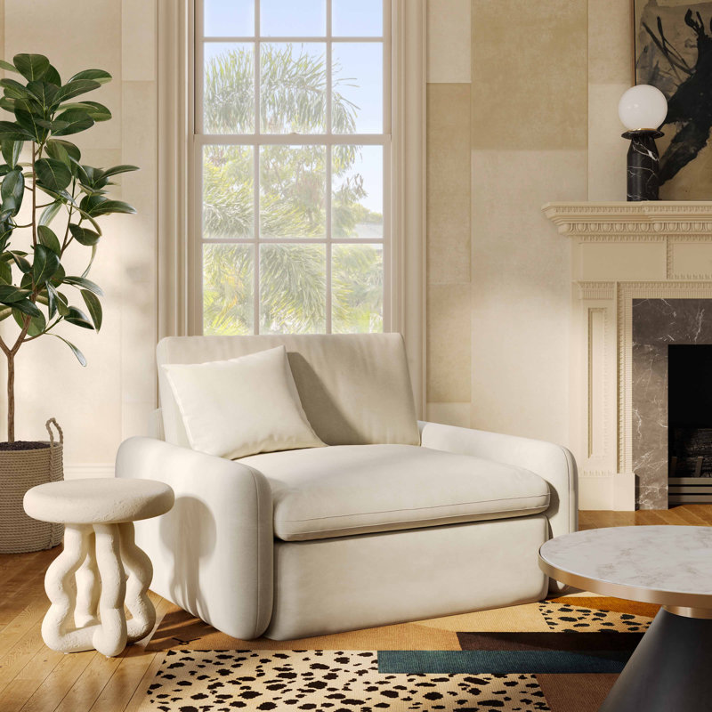Lounge Chair, Cream Velvet