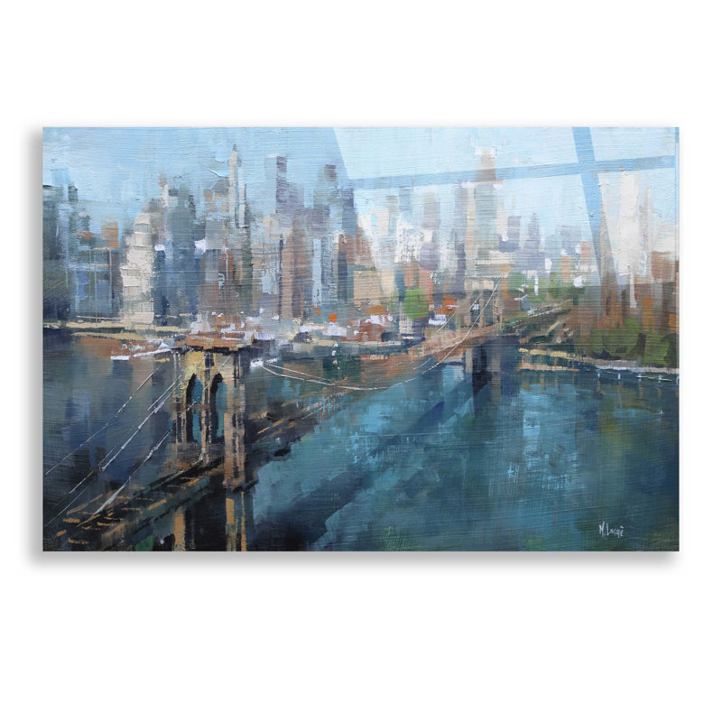 «Brooklyn Bridge» par Mark Lague, art mural en verre acrylique, H 16 po x l 24 po x P 0,2 po
