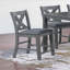 Table de salle à manger grise de style moderne avec 6 chaises et 7 chaises à hauteur de comptoir