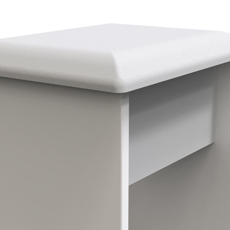 Fully Assembled Murier Dressing Table Stool, White Ash