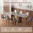 8-Person Extendable 63'' to 94.5''  Dining Set,Rectangular Sintered Stone Top,Stainless Steel Legs(1 Table 8 white Chairs)