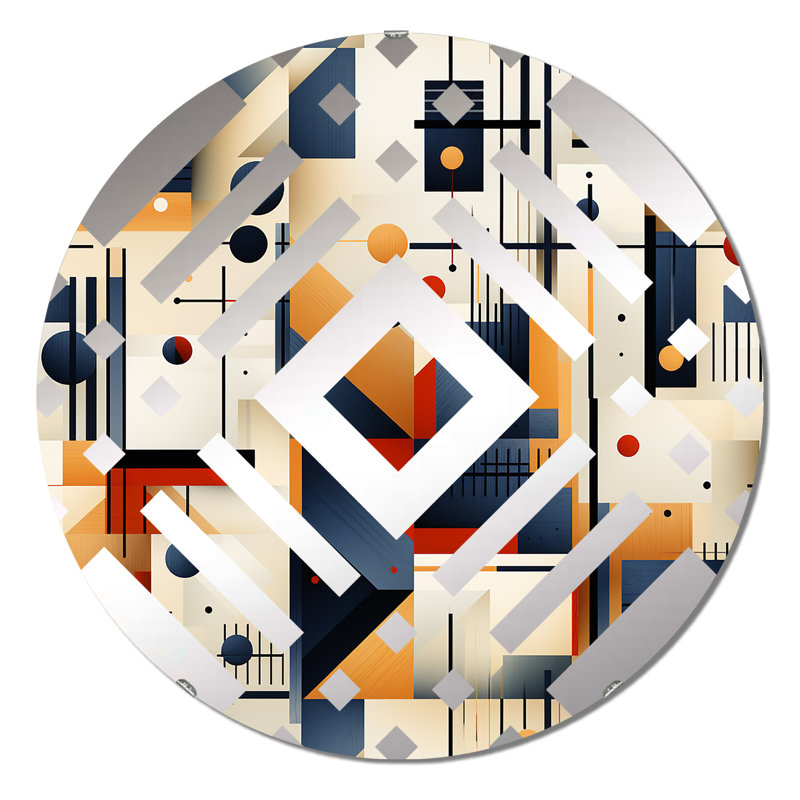 Rustic Industrial Geometic Aesthétique - Miroir décoratif diamant, 23,6 po x 23,6 po