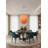 6-Light Orange Chandelier With A Fabric Shade
