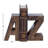 Mango Wood A Z Decorative Dark Brown Bookends Set