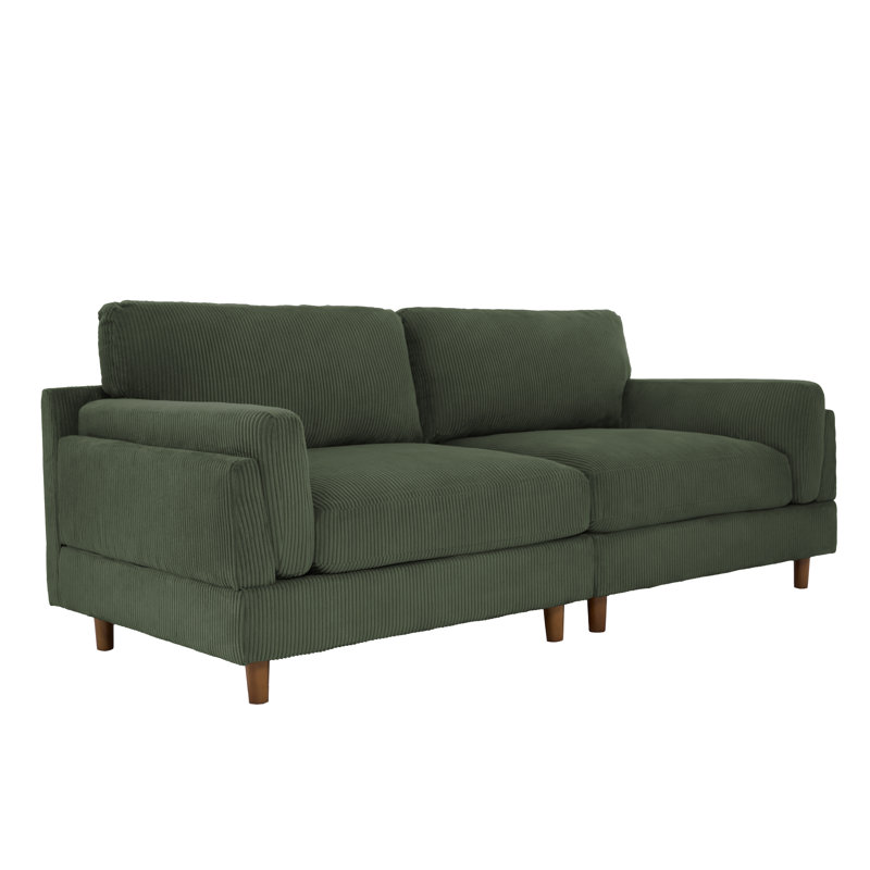 Ainara 90.3'' Square Living Room Sofa, Green Performance Corduroy