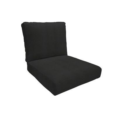 Ensemble de coussins de patio Eddie Bauer, Sunbrella résistant à la décoloration et à l'eau pour canapés de patio, canapés modulaires et chaises longues, l 26 po x P 30 po, épaisseur 5 po; dossier 26 po x H 20 po, épaisseur 5 po, réversible Toile noire