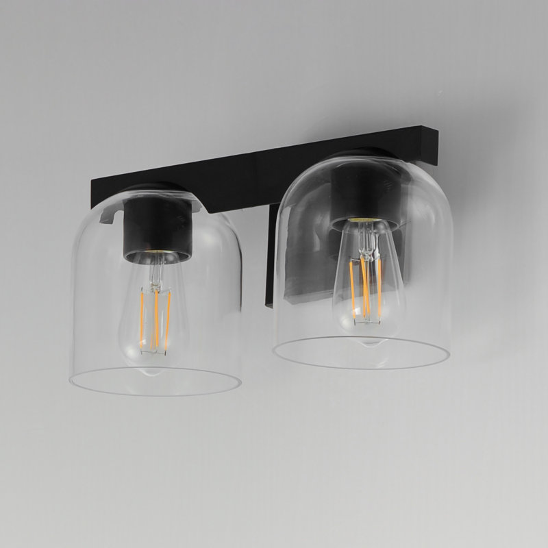 Éclairage pour meuble-lavabo à 2 lumières à intensité variable Galena, Noir