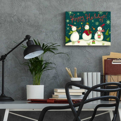 «Epic Art» Snowmen Trio 1 Nb »par Viv Eisner, art mural en verre acrylique