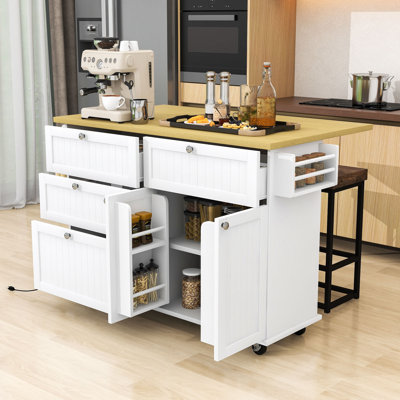 Rosauro Dining Table Set with Storage Cabinet, 4 Drawers and Towel Rack