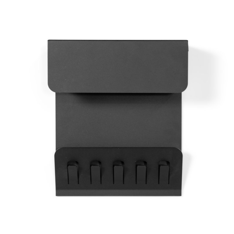 KEEPER Steel Wall 5 - Hook Coat Rack, Black