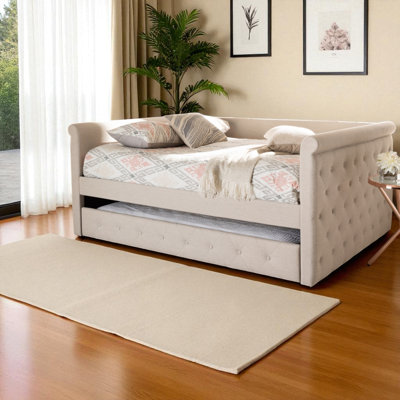 Hickory in Fabric Upholstered Daybed with Trundle in Modern and Contemporary Style by Red Barrel Studio