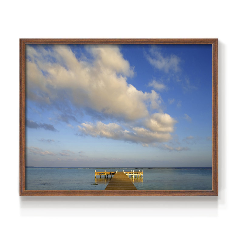 Little Cayman Island -Framed Print - Restickable, H 8 po x l 10 po, Noyer