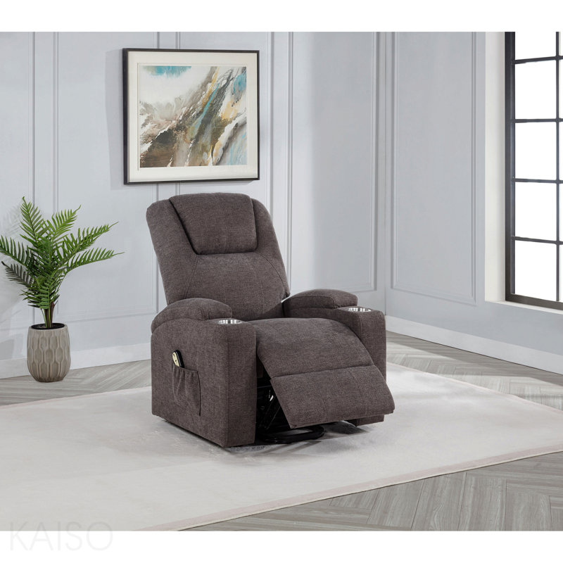 Fauteuil de massage brun et rembourré Power Lift, Brun