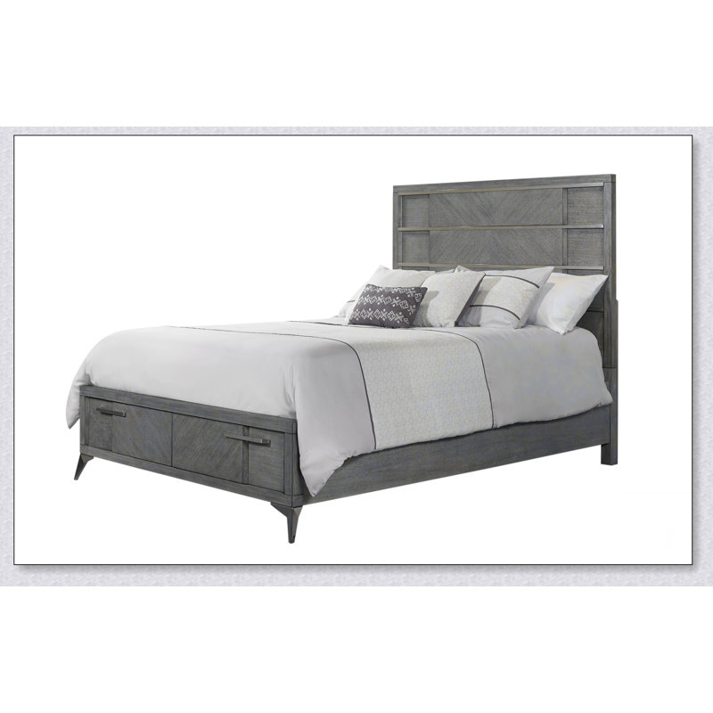 Lit gris avec placage Bookmatched, Grand