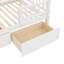 Lit superposé simple au-dessus de simple avec escalier de rangement, glissière et 2 tiroirs, blanc