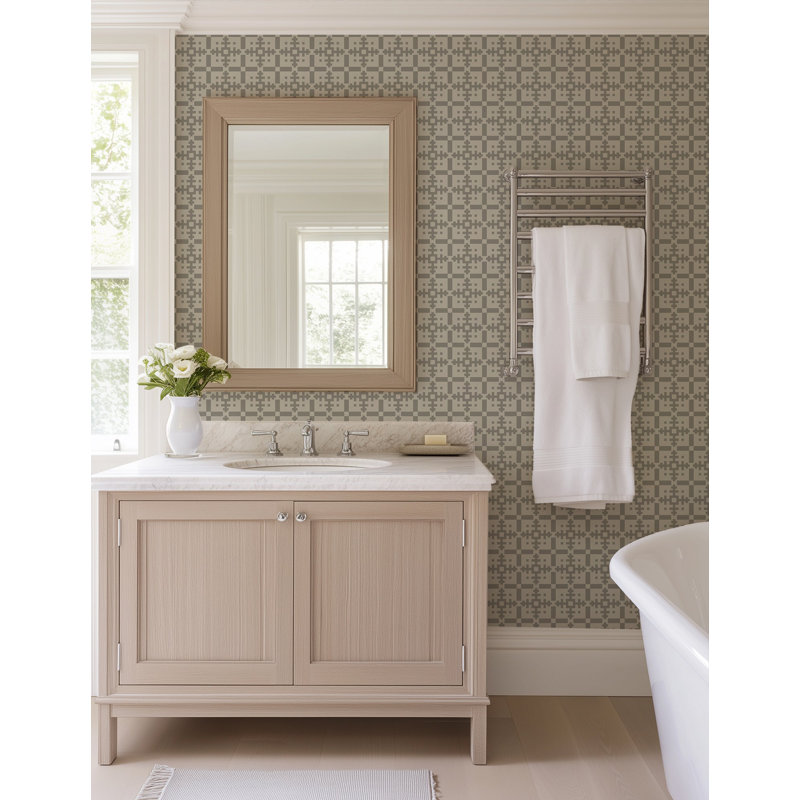 Piazza - Wallpaper, Gray; Cream, Paper, Non-Pasted
