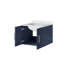 Meuble-lavabo bleu marine l 24 po x P 22 po avec plateau en marbre de Carrare-239434360